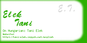 elek tani business card